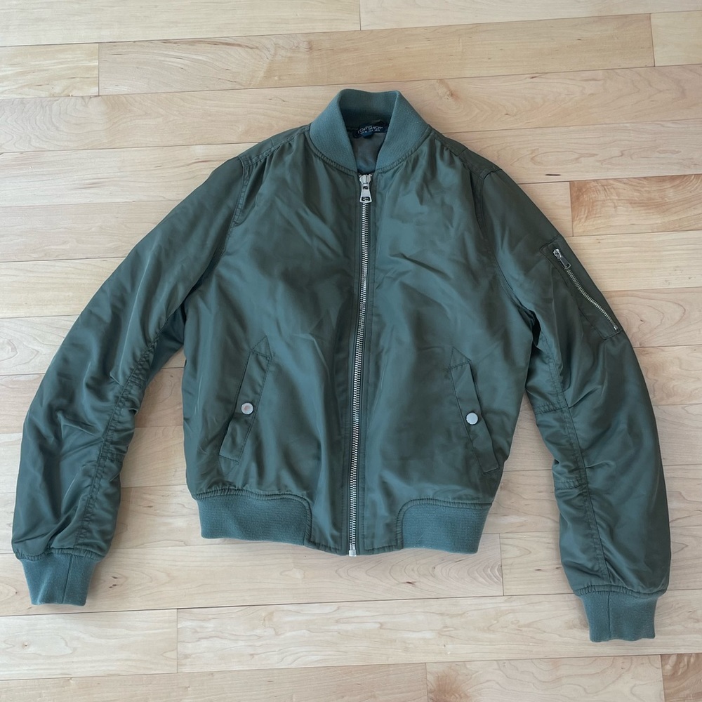 Topshop Army Green Bomber Jacket